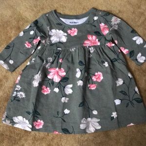 Old Navy baby dress, olive green floral